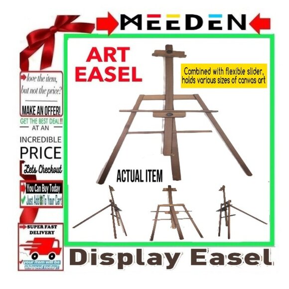 🛑 MEEDEN Versatile ➕🆒 EASEL Display Studio Frame Wood Adjustable 💸BUY NOW‼️ - Picture 1 of 16